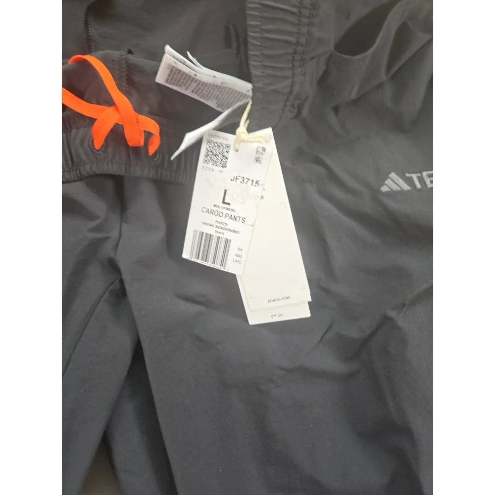Adidas Terrex Men's Size Large Cargo Pants Hiking Black UPF 50+ NWT